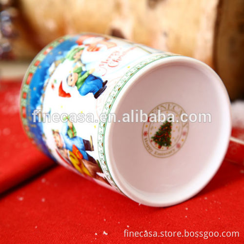 11OZ Christmas White Porcelain Snowman Ceramic Mug